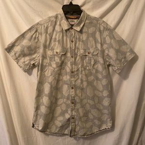 FREE PLANET BUTTON DOWN SHIRT Hawaiian Large